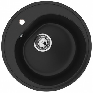 ULGRAN Granitna sudopera sa sifonom U-101 344 ultra crna okrugla