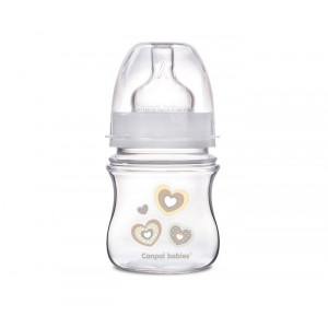 CANPOL BABIES  flašica široki vrat, antikolik easy start - newborn baby, beige 120ML 35/216BEIGE