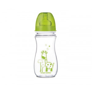 CANPOL BABIES flašica široki vrat antikolik easy start - colorful animals 300ML - zelena 35/204