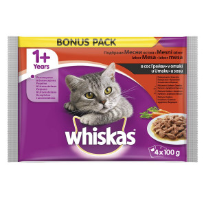 Whiskas hrana za mačku, meso i povrce 4x100g 520169