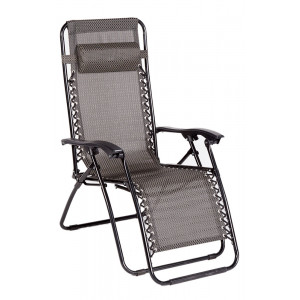 GREEN BAY Baštenska stolica podesiva metalna sa jastukom MESSINA crno-siva 023413
