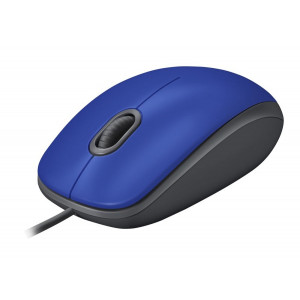 Logitech M110 Silent Optical Corded Mouse, Top Blue, New