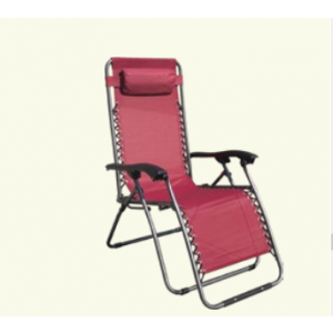 GREEN BAY Baštenska stolica MESSINA podesiva sa jastukom metalna crvena 055680