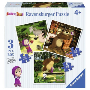 RAVENSBURGER puzzle - maša i medved, 3 u 1 RA07027