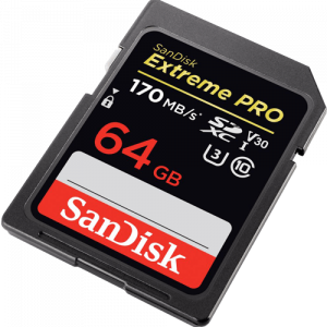 SanDisk SDXC 64GB Extreme Pro - 170MB/s V30 UHS-I U3