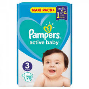 PAMPERS ACT JPM 3 (70) + WIPES 2x12kom 