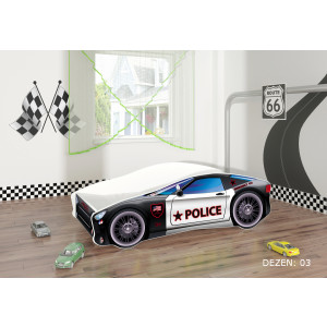 ACMA CAR V deciji krevet 180×80 + GRATIS DUSEK Police Dezen: 03