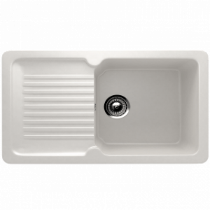 ULGRAN Granitna sudopera sa sifonom cetvrtasta U-506 341 mlečno bela