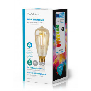 Nedis Wi-Fi Smart LED Filament Bulb | E27 | ST64 | 5W | 500 lm