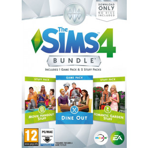 PC The Sims 4 Bundle Pack 5 Dine Out + Movie Hangout Stuff + Romantic Garden Stuff (Code in a Box)