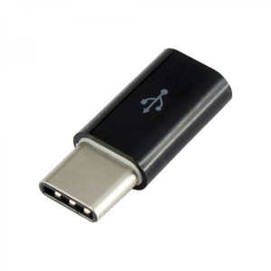 S BOX Adapter Micro USB F / Type C M, crni