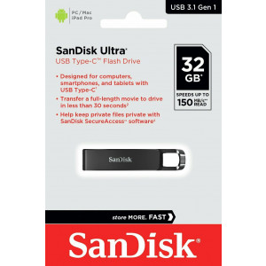 Sandisk Cruzer Ultra 3.1 32GB Type C Flash Drive 150MB/s 