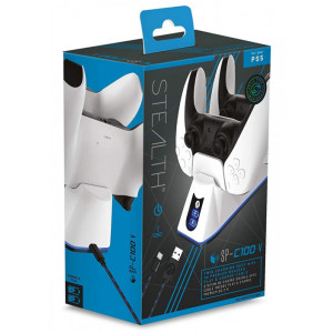 Stealth PS5 Twin USB Charging Dock&Play&Charge Cable - White
