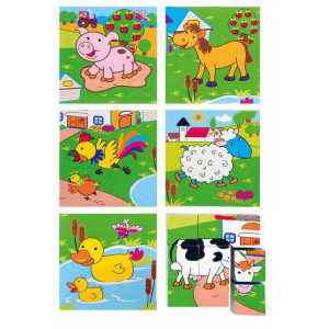 WOODY drvene puzzle kocke Domaće životinje 90040