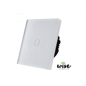 Wifi pametni prekidač, stakleni panel beli - 1 taster WU0012
