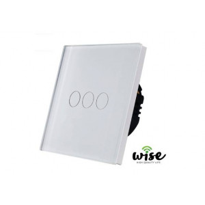 Wifi pametni prekidač, stakleni panel beli - 3 tastera WP0021 