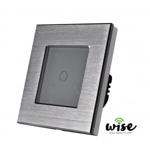 Wifi pametni prekidač, aluminijumski panel srebrni - 1 taster WP0031 