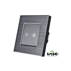 Wifi pametni prekidač za roletne/zavese, aluminijumski panel crni WR0013
