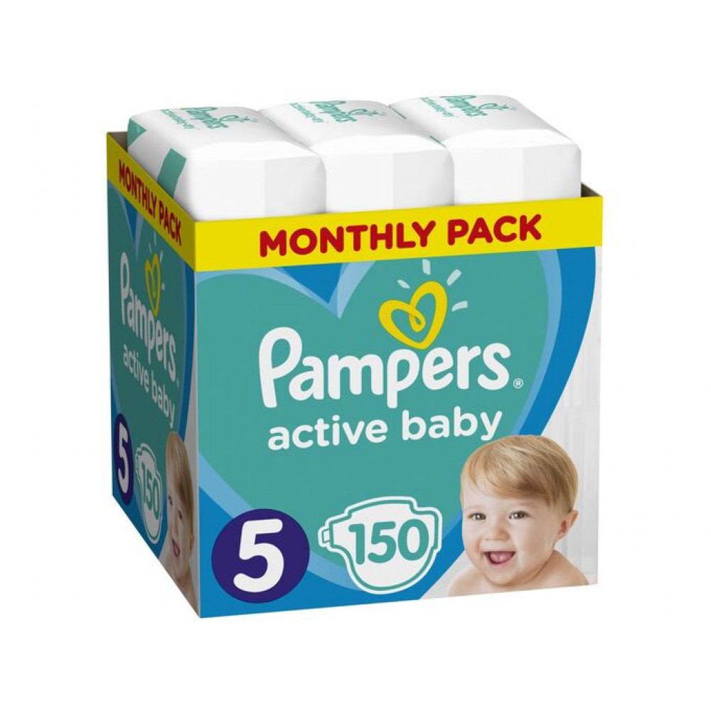 PAMPERS pelene active baby monthlyS5 11-16kg 150kom *N100
