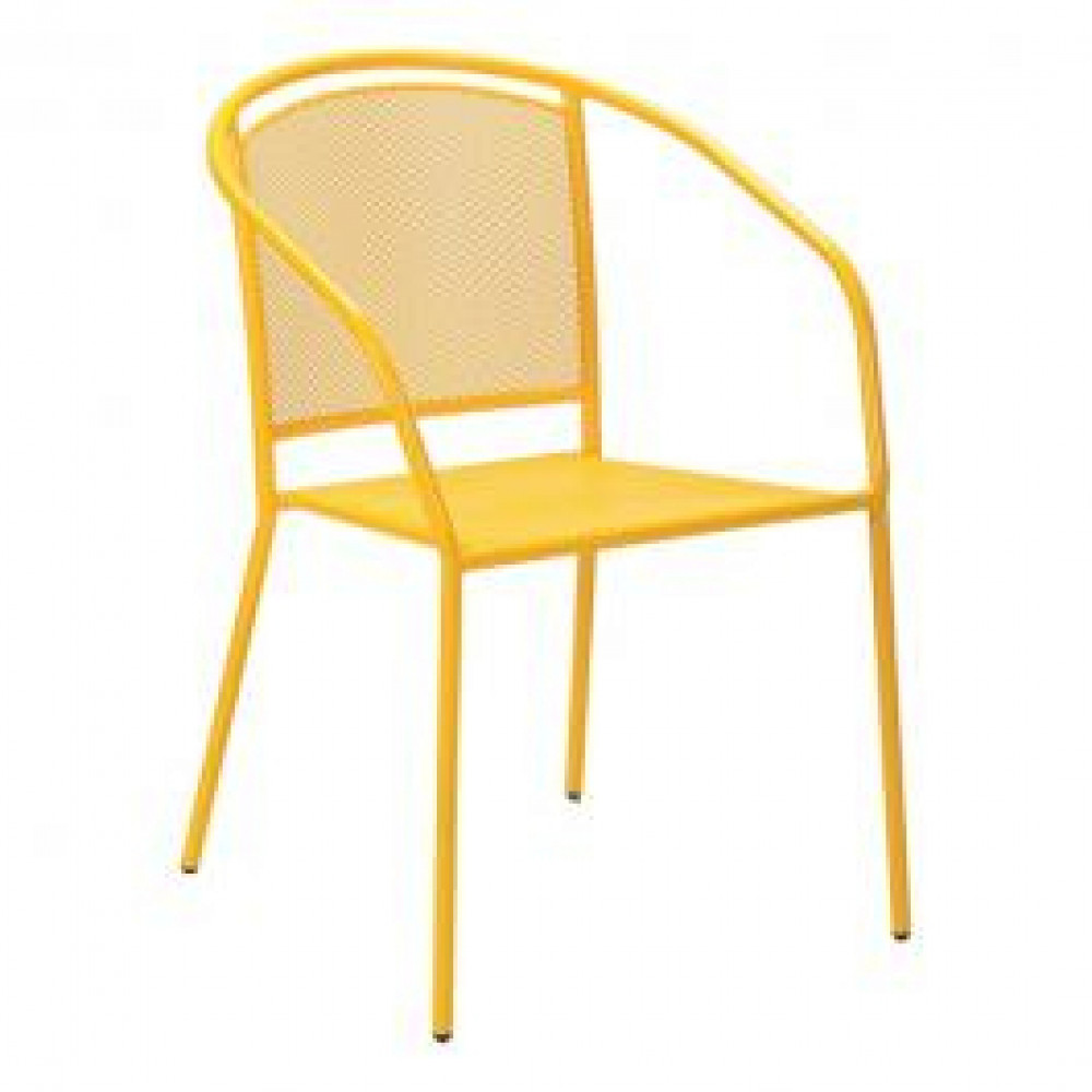 GREEN BAY Baštenska metalna stolica ARKO žuta 051115