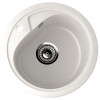ULGRAN Granitna sudopera sa sifonom U500-341 okrugla mlečno bela