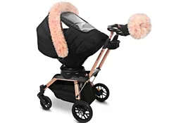 Orbit Baby Zimski set za kolica - Crni sa roze krznom