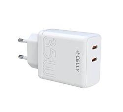 Celly Kućni punjač 2 x USB Tip C 35 W - Beli