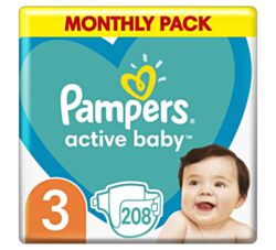 Pampers Pelene i maramice za bebe act BABY MSB3 208kom