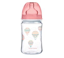 Canpol Baby Flašica 240ml široki vrat Easy Start "The Clouds" - Pink 35/225_pin