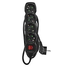 Emos Produžni kabl sa prekidačem 4 utičnice 1,5 m - Crni PC1421R