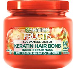 Garnier Fructis SOS Damage Eraser Keratin Hair Bomb - Maska za oštećenu kosu, 320 ml