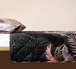 STEFAN Prekrivač dezen-frotir 200 cm x 200 cm - Crno-sivi