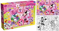 Lisciani Puzzle Minnie 2u1 složi i oboji 60 delova