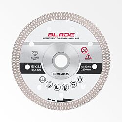 BLADE Dijamantski disk za sečenje tvrde keramike Turbo BDMESH125