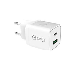 Celly Kućni punjač TC2USBUSBC20W WH