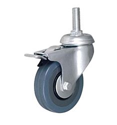 POLJOBIT Točak gumeni sivi okretan sa kočnicom na šrafu 100GSOŠK