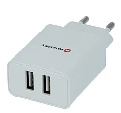 Swissten Punjač 2 x USB 2.1A WH - Beli