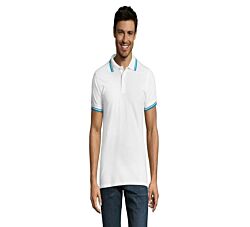 SOL'S Muška majica PASADENA MEN Bela/aqua S 300.577.01.S