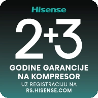 Hisense 2+3 godine garancije na kompresor